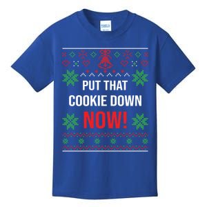 Ugly Christmas Sweater Put That Cookie Down Santa Claus Gift Kids T-Shirt