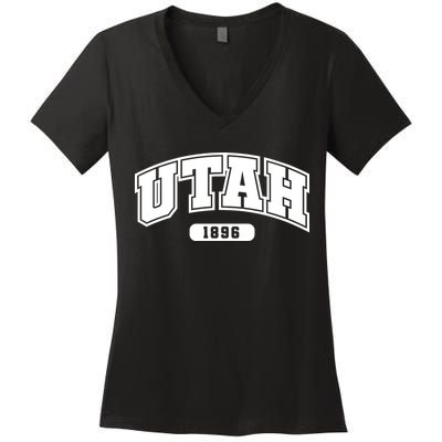 Utah Collegiate Style 1896 Women's V-Neck T-Shirt