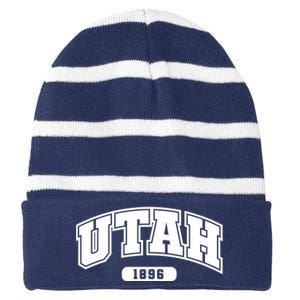 Utah Collegiate Style 1896 Striped Beanie with Solid Band