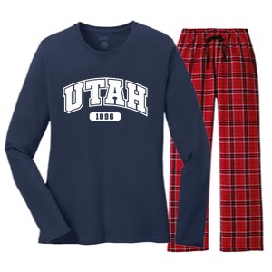 Utah Collegiate Style 1896 Women's Long Sleeve Flannel Pajama Set 