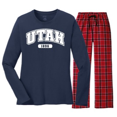 Utah Collegiate Style 1896 Women's Long Sleeve Flannel Pajama Set 