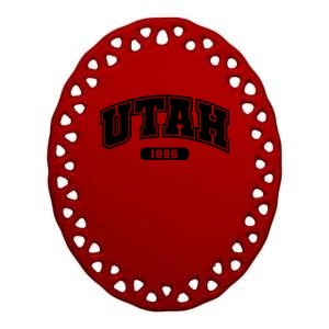 Utah Collegiate Style 1896 Ceramic Oval Ornament