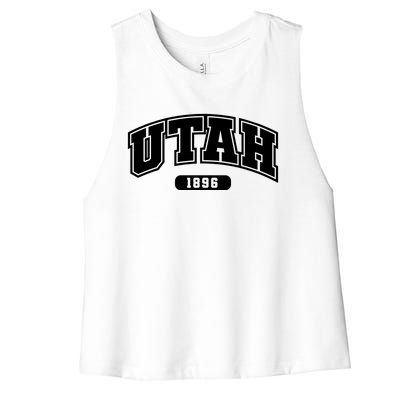 Utah Collegiate Style 1896 Women's Racerback Cropped Tank