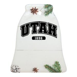 Utah Collegiate Style 1896 Ceramic Bell Ornament