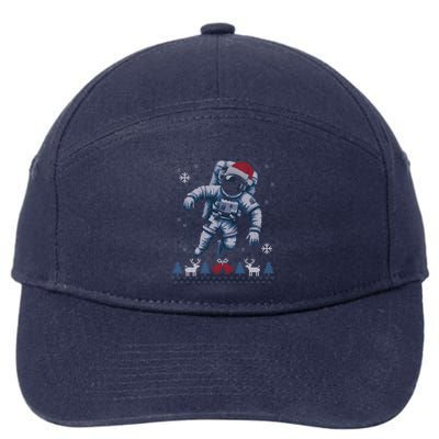 Ugly Christmas Sweater Astronomy Space Science Astronaut 7-Panel Snapback Hat