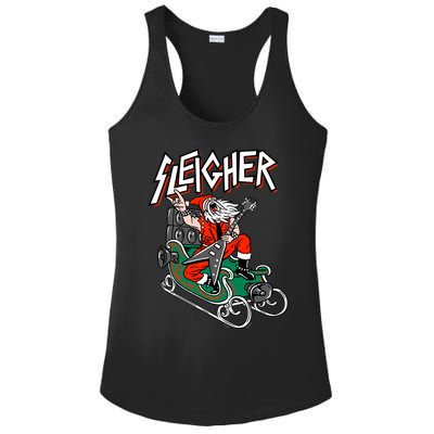 Ugly Christmas Sweater Sleigher Heavy Metal Santa Xmas Cool Gift Ladies PosiCharge Competitor Racerback Tank