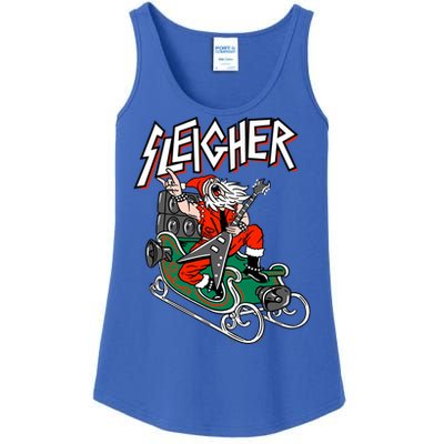 Ugly Christmas Sweater Sleigher Heavy Metal Santa Xmas Cool Gift Ladies Essential Tank