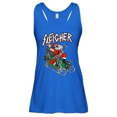 Ugly Christmas Sweater Sleigher Heavy Metal Santa Xmas Cool Gift Ladies Essential Flowy Tank