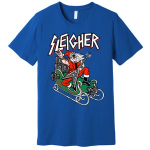 Ugly Christmas Sweater Sleigher Heavy Metal Santa Xmas Cool Gift Premium T-Shirt