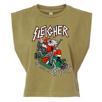 Ugly Christmas Sweater Sleigher Heavy Metal Santa Xmas Cool Gift Garment-Dyed Women's Muscle Tee