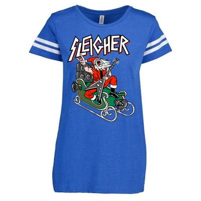 Ugly Christmas Sweater Sleigher Heavy Metal Santa Xmas Cool Gift Enza Ladies Jersey Football T-Shirt