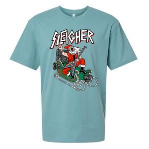 Ugly Christmas Sweater Sleigher Heavy Metal Santa Xmas Cool Gift Sueded Cloud Jersey T-Shirt