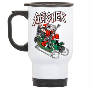 Ugly Christmas Sweater Sleigher Heavy Metal Santa Xmas Cool Gift Stainless Steel Travel Mug