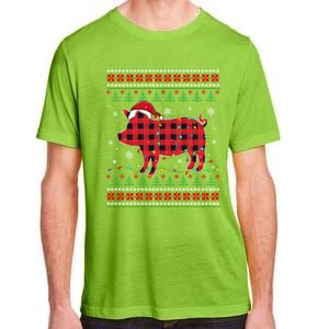 Ugly Christmas Sweater Pig Lover Xmas Lights Santa Meaningful Gift Adult ChromaSoft Performance T-Shirt