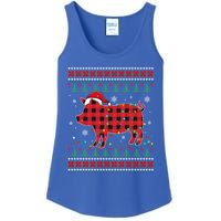 Ugly Christmas Sweater Pig Lover Xmas Lights Santa Meaningful Gift Ladies Essential Tank