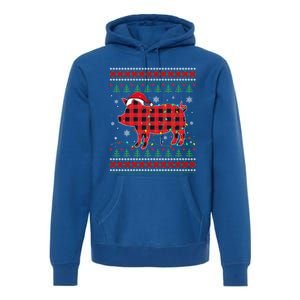 Ugly Christmas Sweater Pig Lover Xmas Lights Santa Meaningful Gift Premium Hoodie