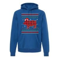 Ugly Christmas Sweater Pig Lover Xmas Lights Santa Meaningful Gift Premium Hoodie