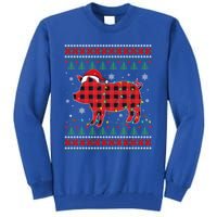 Ugly Christmas Sweater Pig Lover Xmas Lights Santa Meaningful Gift Tall Sweatshirt