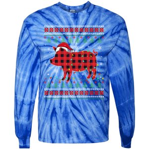 Ugly Christmas Sweater Pig Lover Xmas Lights Santa Meaningful Gift Tie-Dye Long Sleeve Shirt