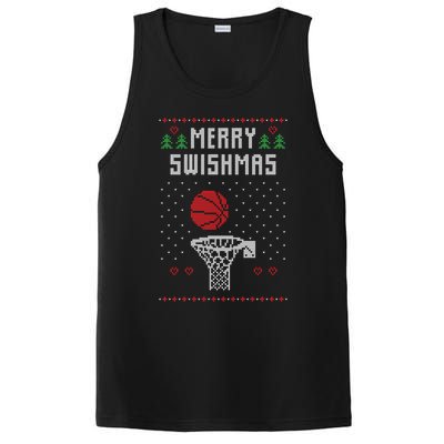 Ugly Christmas Sweater Ugly Sweater Swishmas Basketball Gift PosiCharge Competitor Tank