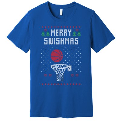 Ugly Christmas Sweater Ugly Sweater Swishmas Basketball Gift Premium T-Shirt