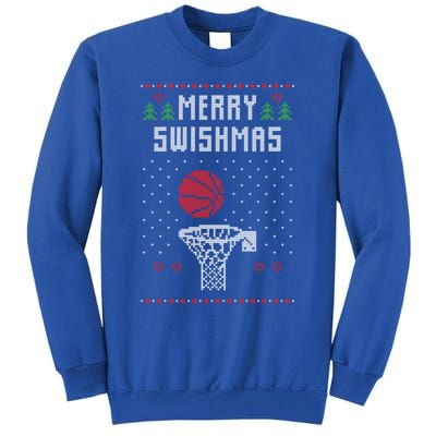 Ugly Christmas Sweater Ugly Sweater Swishmas Basketball Gift Tall Sweatshirt