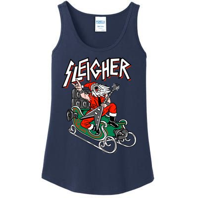 Ugly Christmas Sweater Sleigher Heavy Metal Santa Xmas Ladies Essential Tank