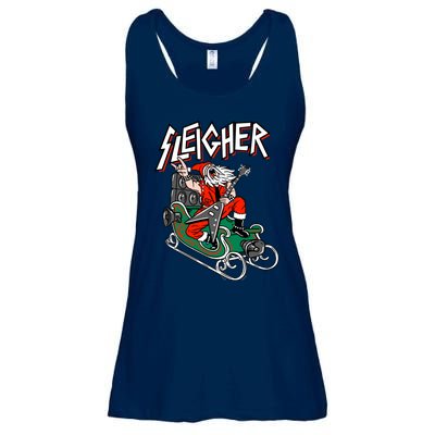 Ugly Christmas Sweater Sleigher Heavy Metal Santa Xmas Ladies Essential Flowy Tank