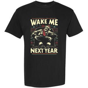 Ugly Christmas Sweater Santa Wake Me Next Year Garment-Dyed Heavyweight T-Shirt