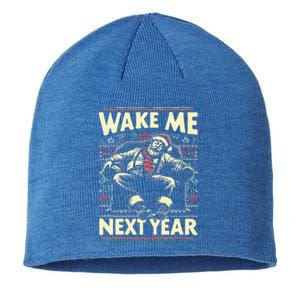 Ugly Christmas Sweater Santa Wake Me Next Year Sustainable Beanie