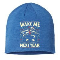 Ugly Christmas Sweater Santa Wake Me Next Year Sustainable Beanie