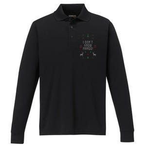 Ugly Christmas Sweater I DonT Know Margo Performance Long Sleeve Polo