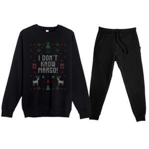 Ugly Christmas Sweater I DonT Know Margo Premium Crewneck Sweatsuit Set