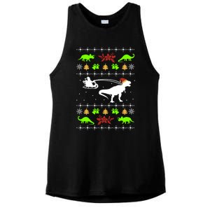 Ugly Christmas Santa Dino T Rex Nerd Geek Christmas Great Gift Ladies PosiCharge Tri-Blend Wicking Tank