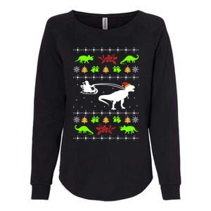 Ugly Christmas Santa Dino T Rex Nerd Geek Christmas Great Gift Womens California Wash Sweatshirt