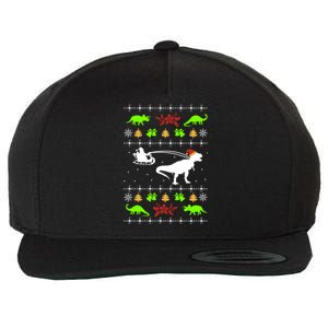 Ugly Christmas Santa Dino T Rex Nerd Geek Christmas Great Gift Wool Snapback Cap