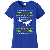 Ugly Christmas Santa Dino T Rex Nerd Geek Christmas Great Gift Women's T-Shirt