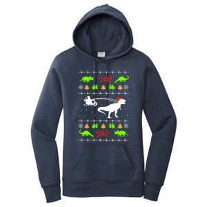 Ugly Christmas Santa Dino T Rex Nerd Geek Christmas Great Gift Women's Pullover Hoodie