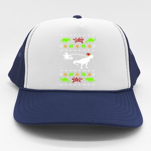 Ugly Christmas Santa Dino T Rex Nerd Geek Christmas Great Gift Trucker Hat