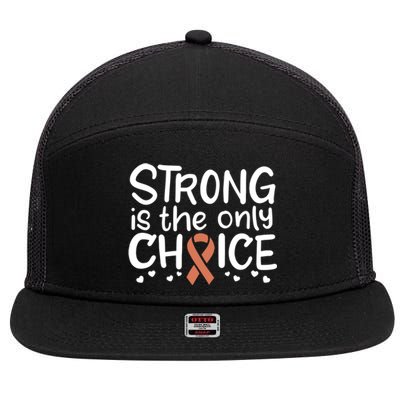 Uterine Cancer Survivor Fight Endometrial Chemo Gift Ribbon Funny Gift 7 Panel Mesh Trucker Snapback Hat