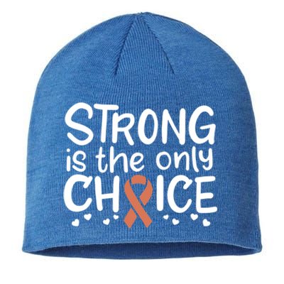 Uterine Cancer Survivor Fight Endometrial Chemo Gift Ribbon Funny Gift Sustainable Beanie