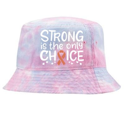 Uterine Cancer Survivor Fight Endometrial Chemo Gift Ribbon Funny Gift Tie-Dyed Bucket Hat