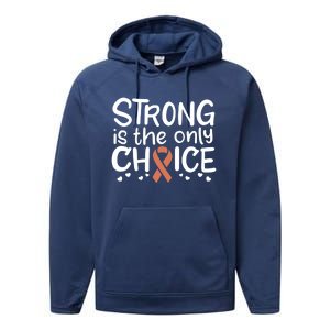 Uterine Cancer Survivor Fight Endometrial Chemo Gift Ribbon Funny Gift Performance Fleece Hoodie