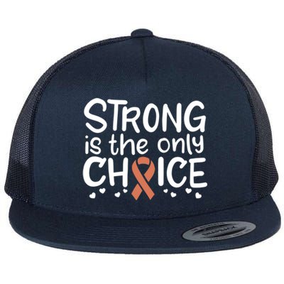 Uterine Cancer Survivor Fight Endometrial Chemo Gift Ribbon Funny Gift Flat Bill Trucker Hat