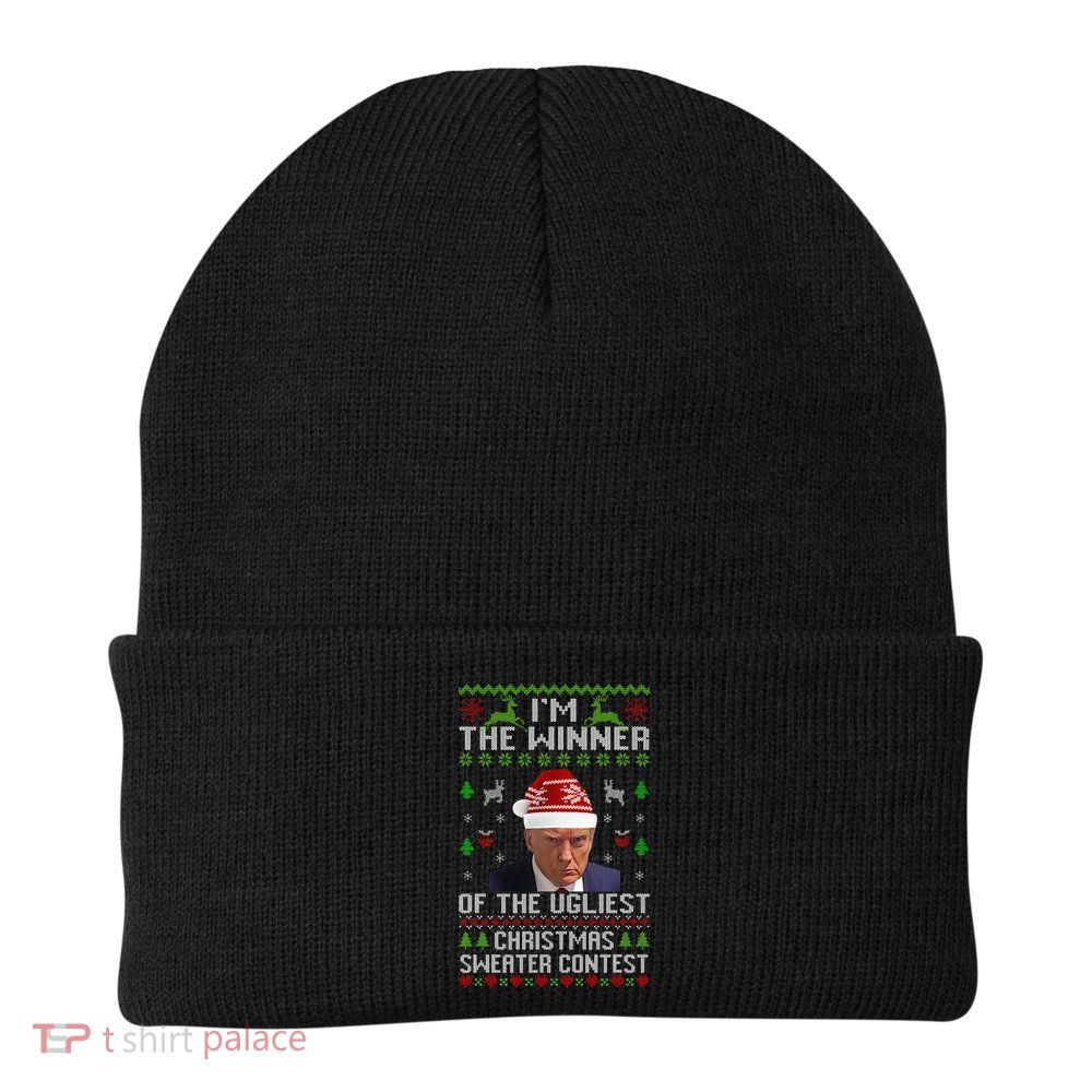 Ugliest Christmas Sweater Contest  Anti-trump  Knit Cap Winter Beanie