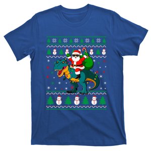 Ugly Christmas Santa Hat Dinosaur Lights Snowflakes Trex Gift T-Shirt