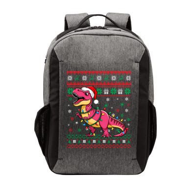 Ugly Christmas Santa Hat Dinosaur Snowflakes Lights Trex Gift Vector Backpack