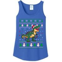 Ugly Christmas Santa Hat Snowflakes Lights Trex Snow Gift Ladies Essential Tank