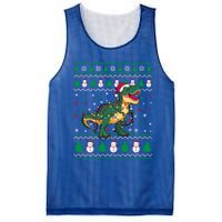 Ugly Christmas Santa Hat Snowflakes Lights Trex Snow Gift Mesh Reversible Basketball Jersey Tank