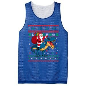 Ugly Christmas Snow Santa Hat Lights Snowflakes Trex Cool Gift Mesh Reversible Basketball Jersey Tank